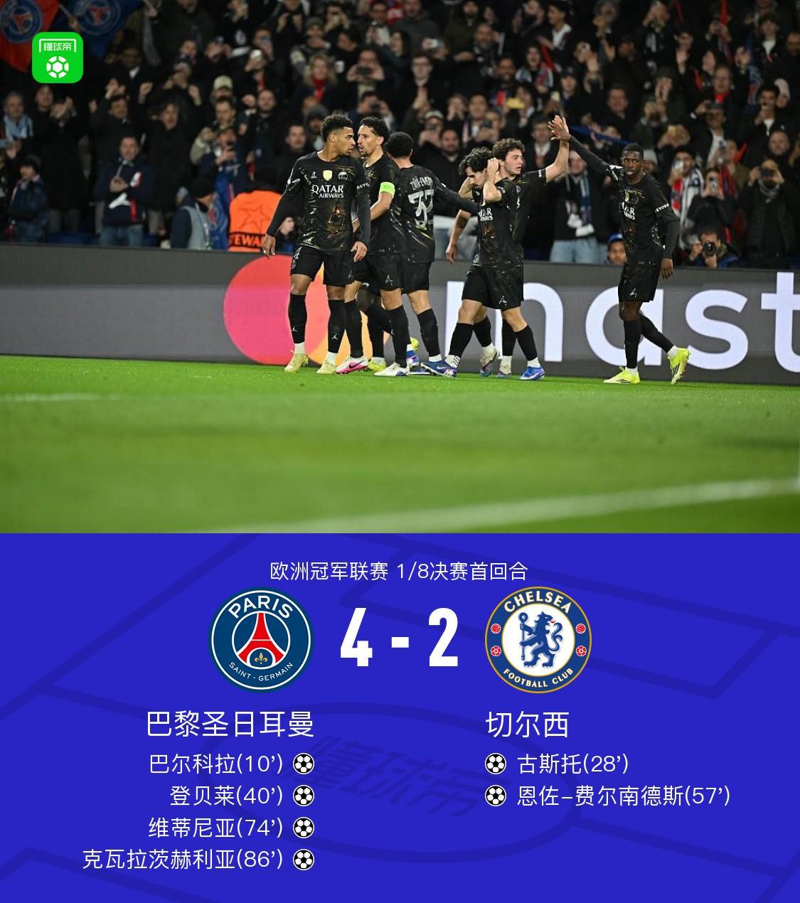 XbotGo丨巴黎4-2切尔西,巴尔科拉、恩佐破门,KK7世界波